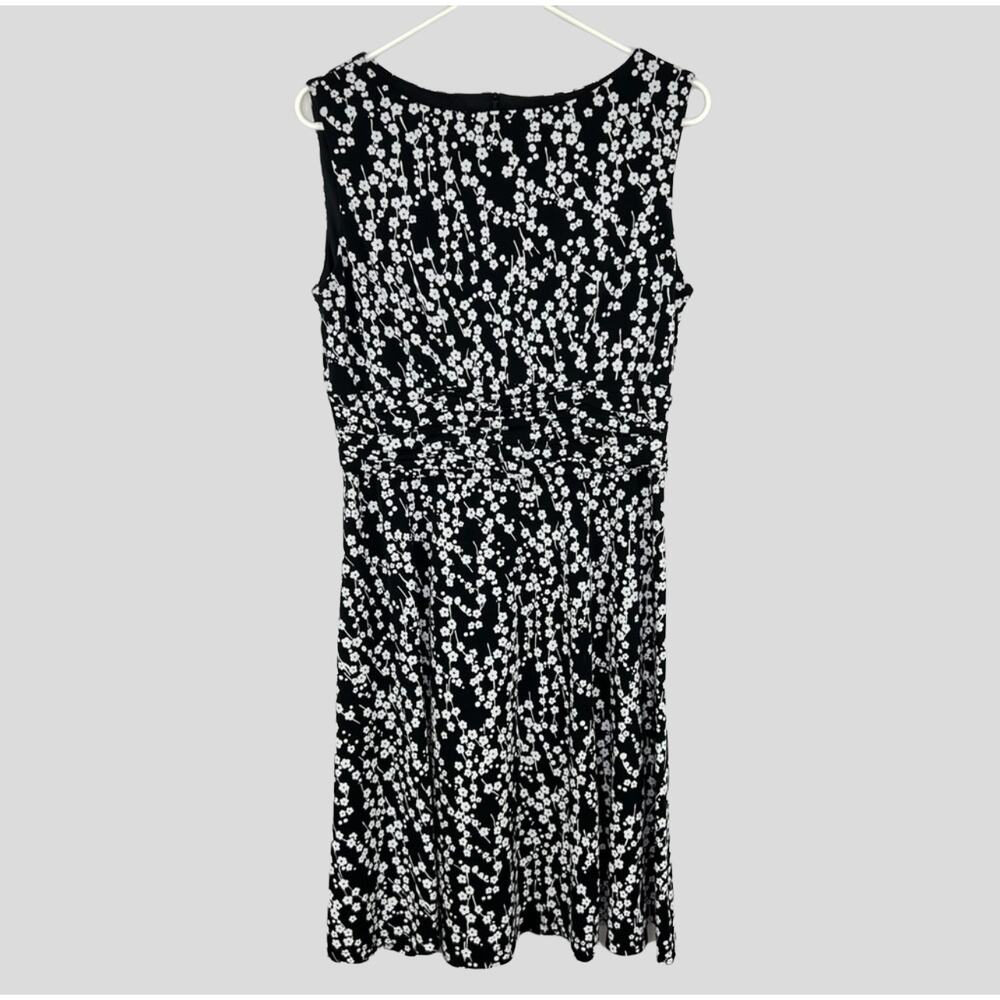 Coldwater Creek Ditsy Floral Mini Dress Womens Size 10 Black and White
